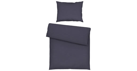 Bettwäsche Milena 140/200cm Anthrazit - Anthrazit, KONVENTIONELL, Textil - Luca Bessoni