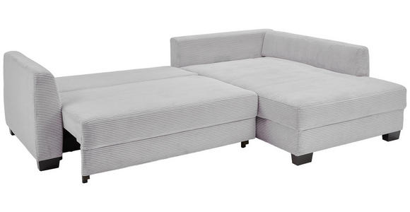 ECKSOFA in Cord Grau  - Anthrazit/Schwarz, KONVENTIONELL, Holz/Textil (267/181cm) - Carryhome