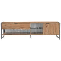 LOWBOARD Coswig  1 Schublade(n)  - Naturfarben/Grau, KONVENTIONELL, Glas/Holz (180/40/49cm) - Livetastic