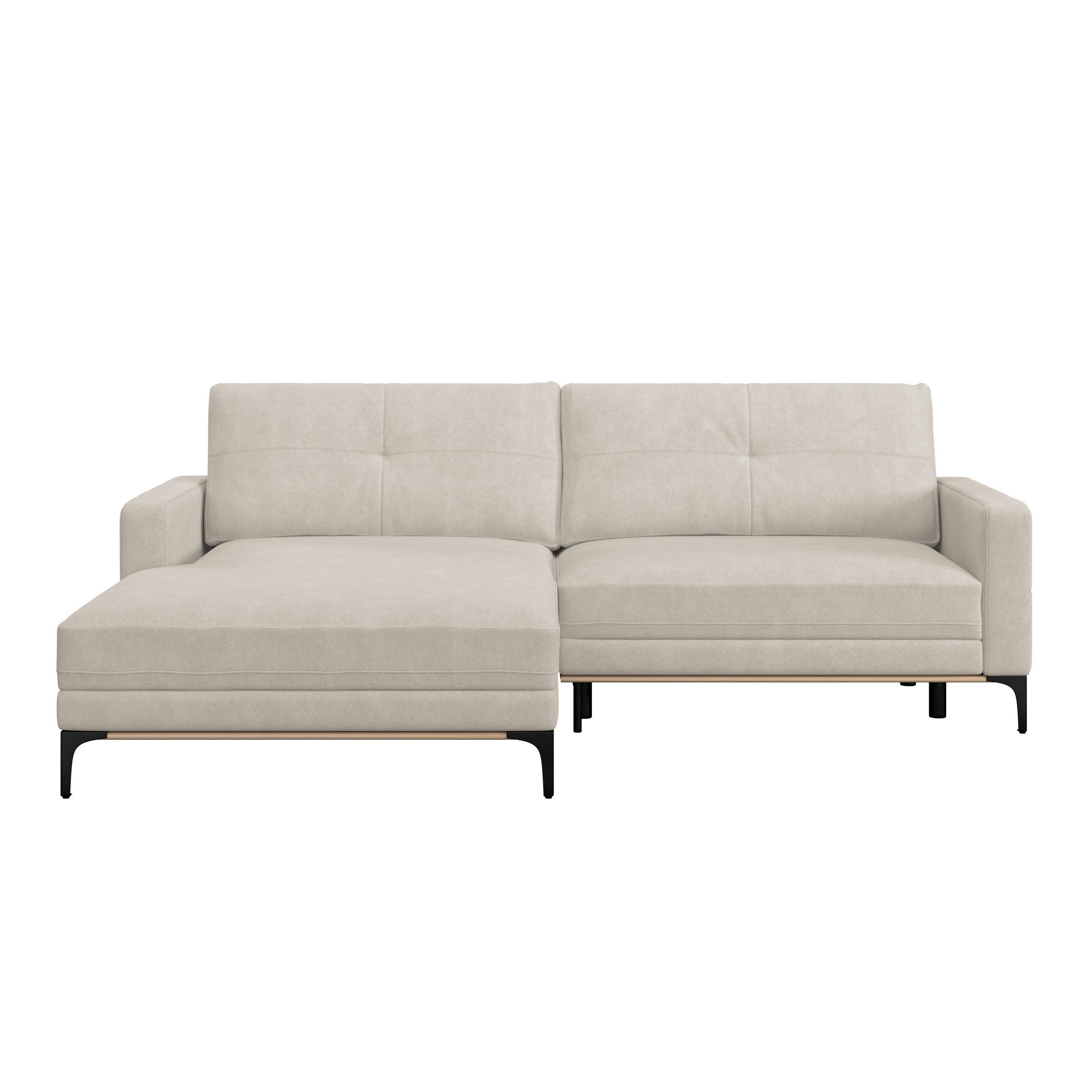 ECKSOFA Creme  - Creme/Schwarz, MODERN, Textil/Metall (162/238cm) - Ondega
