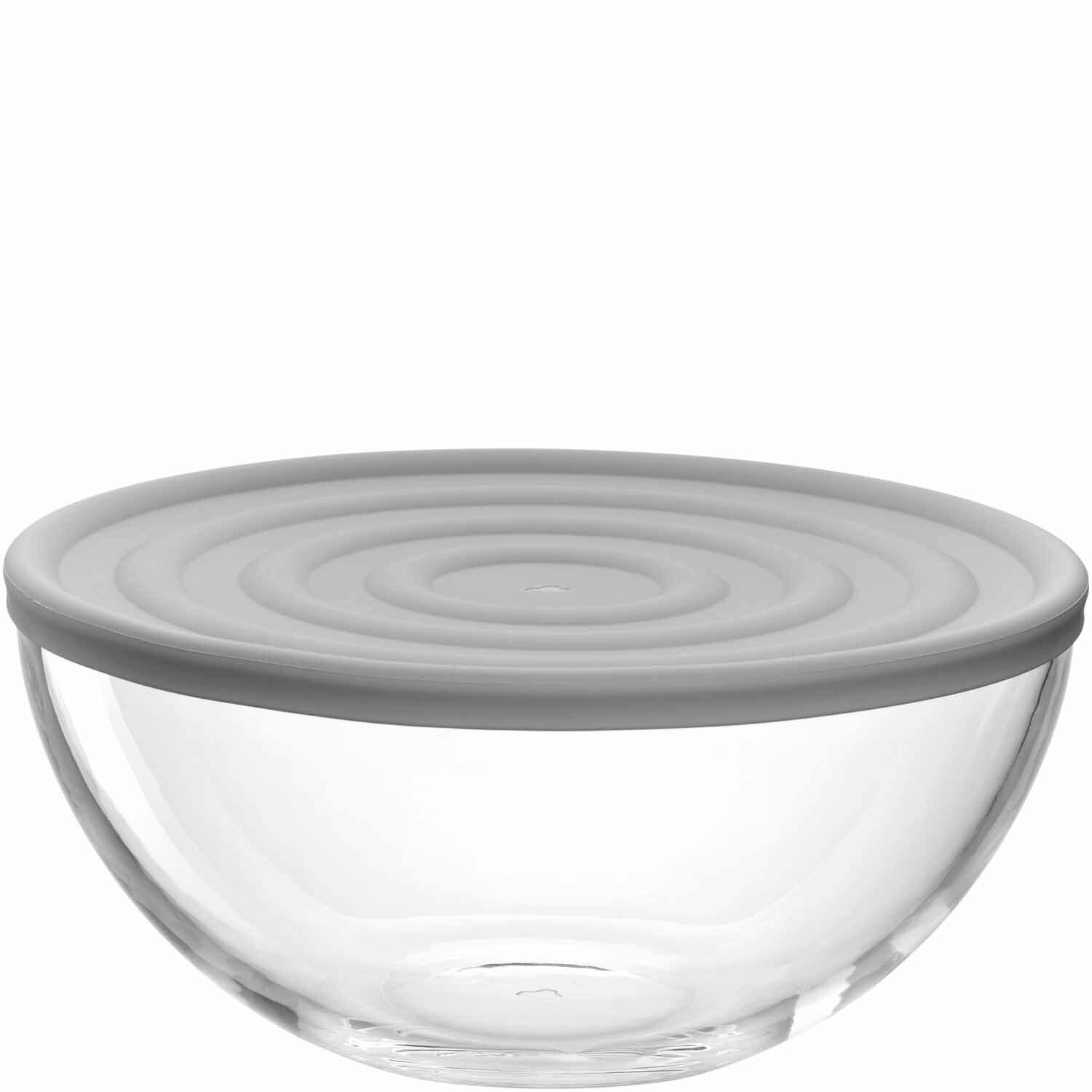 SCHÜSSEL CUCINA   - Transparent/Hellgrau, KONVENTIONELL, Glas/Kunststoff (27,6/13,00/27,6cm) - Leonardo