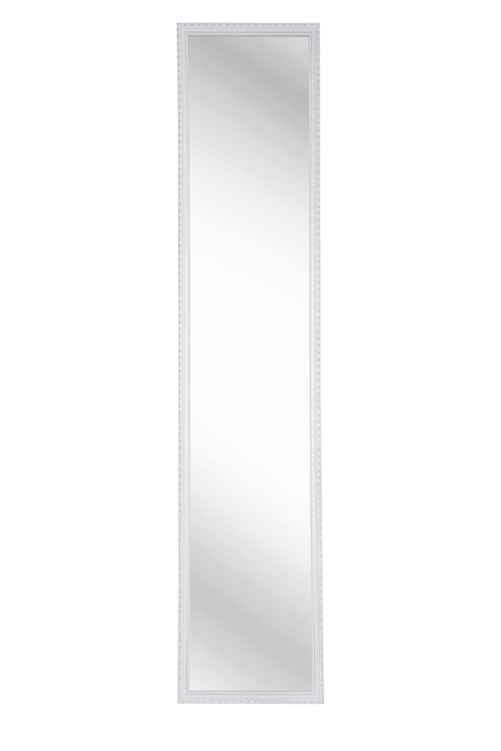 STANDSPIEGEL 34/160/3,8 cm - Weiß, LIFESTYLE, Glas/Holz (34/160/3,8cm) - Carryhome