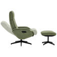 RELAXSESSELSET inkl. Funktion Cord Relaxfunktion, Hocker - Schwarz/Olivgrün, Design, Textil/Metall (75/106/74cm) - Xora