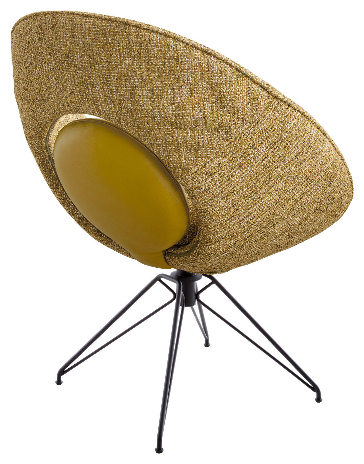 STUHL  Typenauswahl, Sitzfläche 360° drehbar, Gestellauswahl, Stoff-/Lederauswahl Chenille, Flachgewebe  Senfgelb  - Beige/Senfgelb, Design, Leder/Textil (67cm) - Koinor