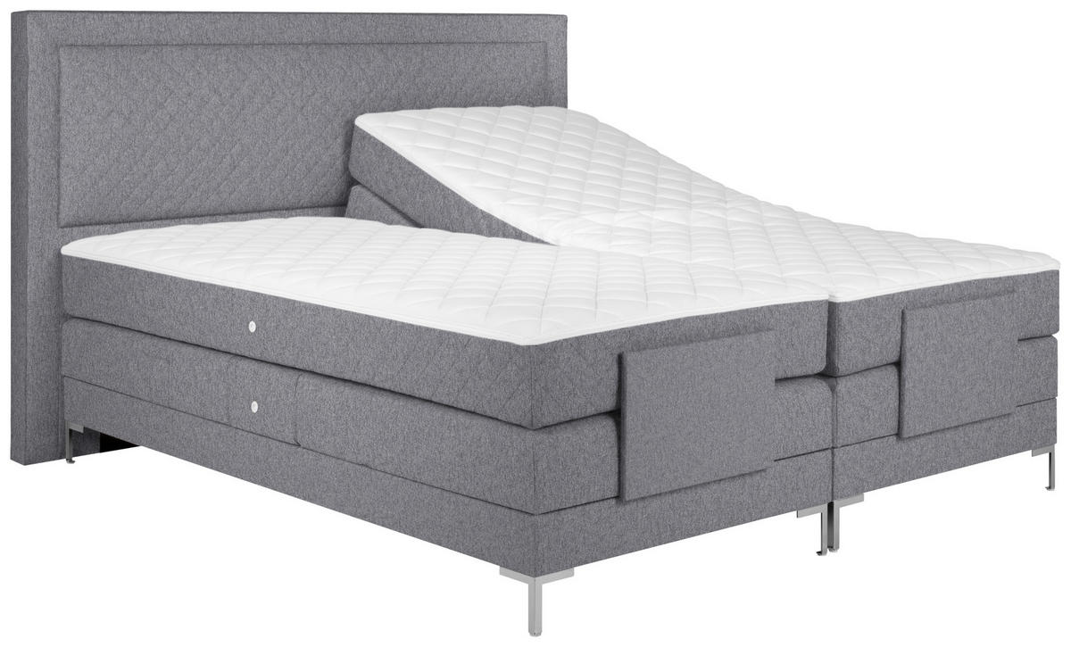 BOXSPRINGBETT 180/200 cm  in Grau  - Alufarben/Grau, Design, Textil/Metall (180/200cm) - Welnova