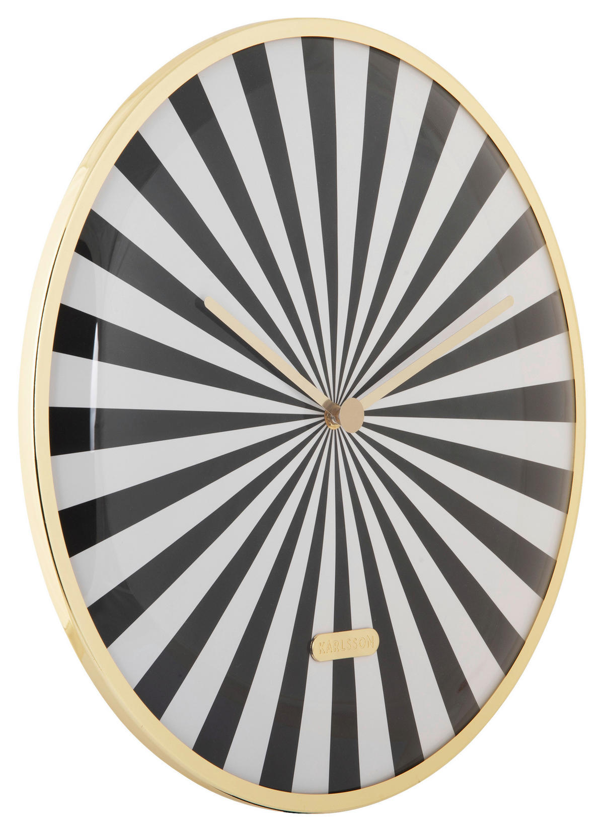 WANDUHR  Schwarz, Weiß  - Schwarz/Weiß, Basics, Metall (40/40/1cm) - Karlsson