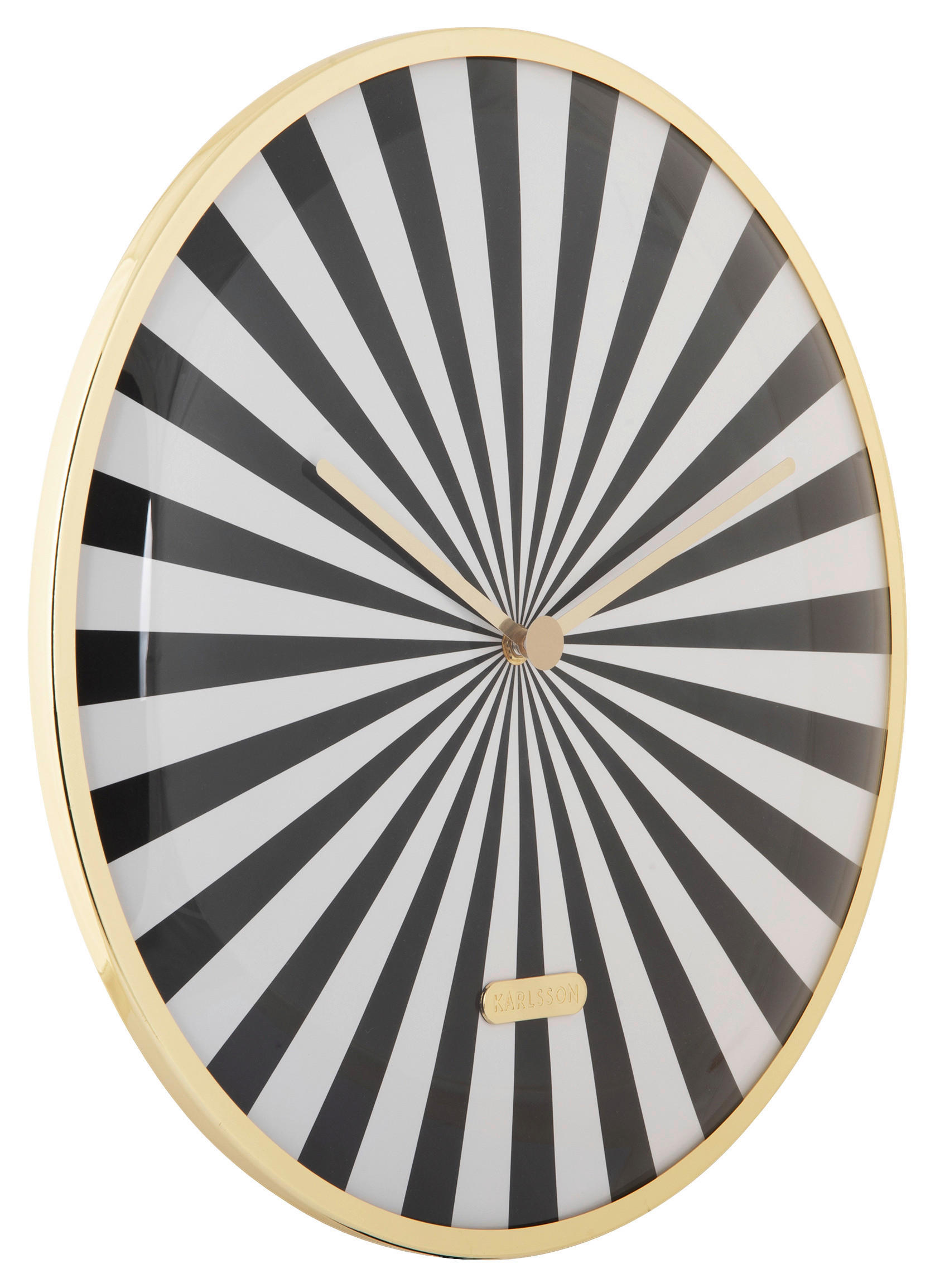 Thumbnail - Karlsson Wanduhr Candy Swirl, Schwarz, Weiß, Metall, 40x40x1 cm, Dekoration, Uhren, Wanduhren