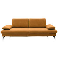 3-SITZER-SOFA in Leder Currygelb  - Currygelb/Schwarz, Design, Leder/Metall (238/86/94cm) - Dieter Knoll