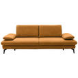 3-SITZER-SOFA Echtleder Currygelb  - Currygelb/Schwarz, Design, Leder/Metall (238/86/94cm) - Dieter Knoll