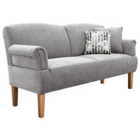 SOFA Flachgewebe Hellgrau  - Hellgrau/Naturfarben, Romantik / Landhaus, Holz/Textil (181/98/81cm) - Sit & More