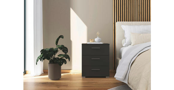 NACHTSCHRANK 50/61/42 cm - Graphitfarben/Alufarben, Design, Holzwerkstoff/Kunststoff (50/61/42cm) - Novel