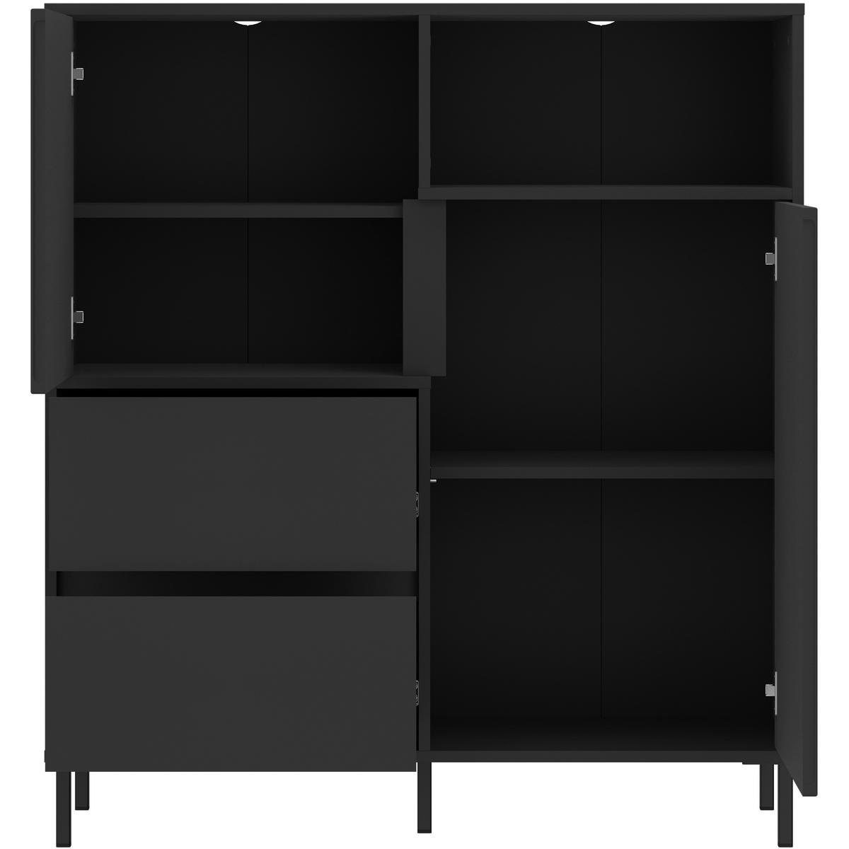 KOMMODE AVENALE  in 105,4/117,2/40 cm  - Anthrazit/Schwarz, Trend, Holzwerkstoff/Metall (105,4/117,2/40cm) - Hom`in