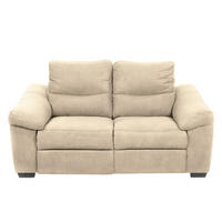 2-SITZER-SOFA Flachgewebe Beige  - Beige/Schwarz, Design, Holz/Textil (174/97/97cm) - Livetastic