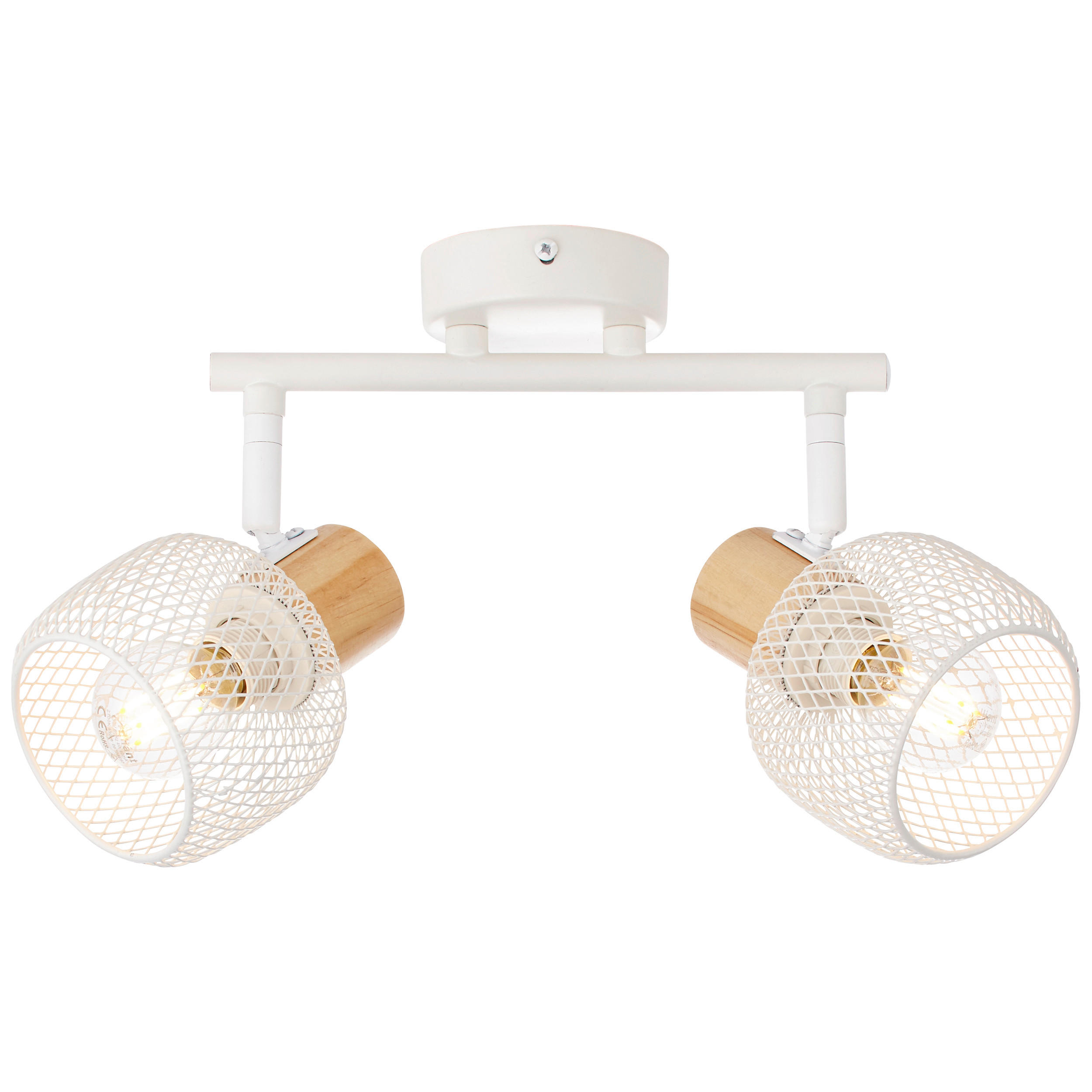 DECKENSTRAHLER - Weiss/Kieferfarben, Basics, Holz/Metall (38/17,5/10cm) - Brilliant