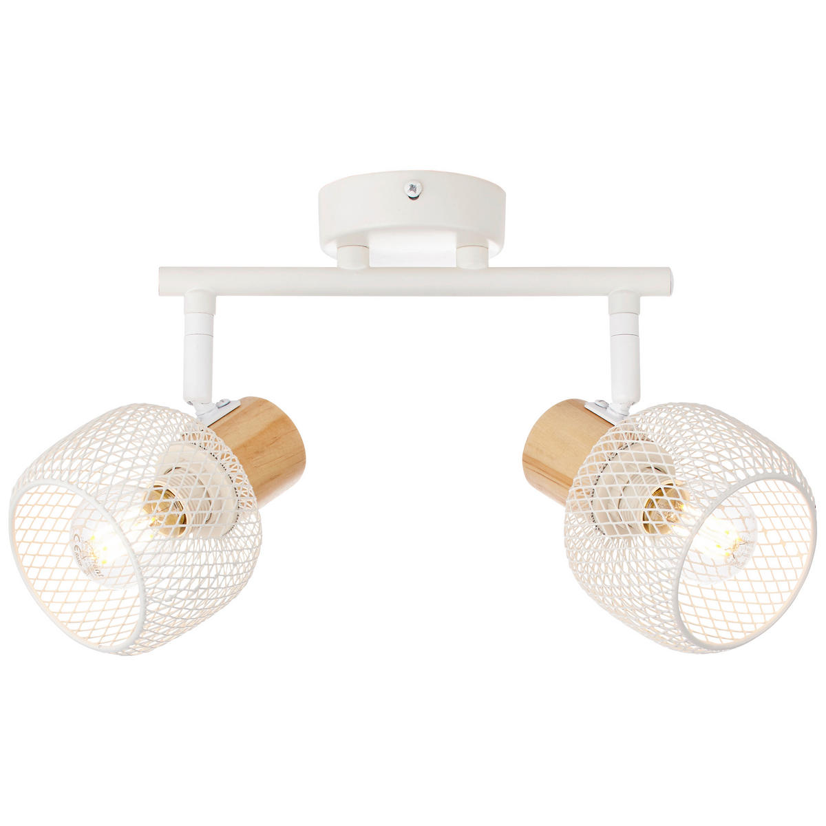 DECKENSTRAHLER - Weiss/Kieferfarben, Basics, Holz/Metall (38/17,5/10cm) - Brilliant