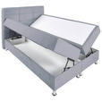 BOXBETT 140/200 cm  in Hellgrau  - Chromfarben/Hellgrau, KONVENTIONELL, Textil/Metall (140/200cm) - Carryhome