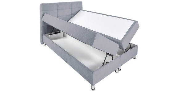 BOXBETT 140/200 cm  in Hellgrau  - Chromfarben/Hellgrau, KONVENTIONELL, Textil/Metall (140/200cm) - Carryhome