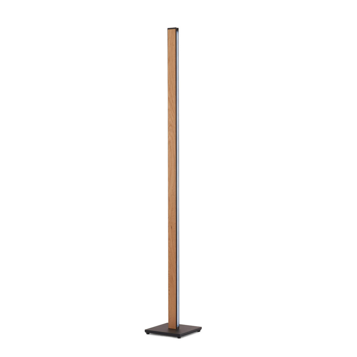 LED-STEHLEUCHTE Form 22/160/22 cm  - Eichefarben/Schwarz, Natur, Holz/Metall (22/160/22cm) - Grossmann