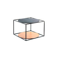BEISTELLTISCH in Metall, Holzwerkstoff 50/50/36 cm  - Schwarz/Braun, Basics, Holzwerkstoff/Metall (50/50/36cm) - Kayoom