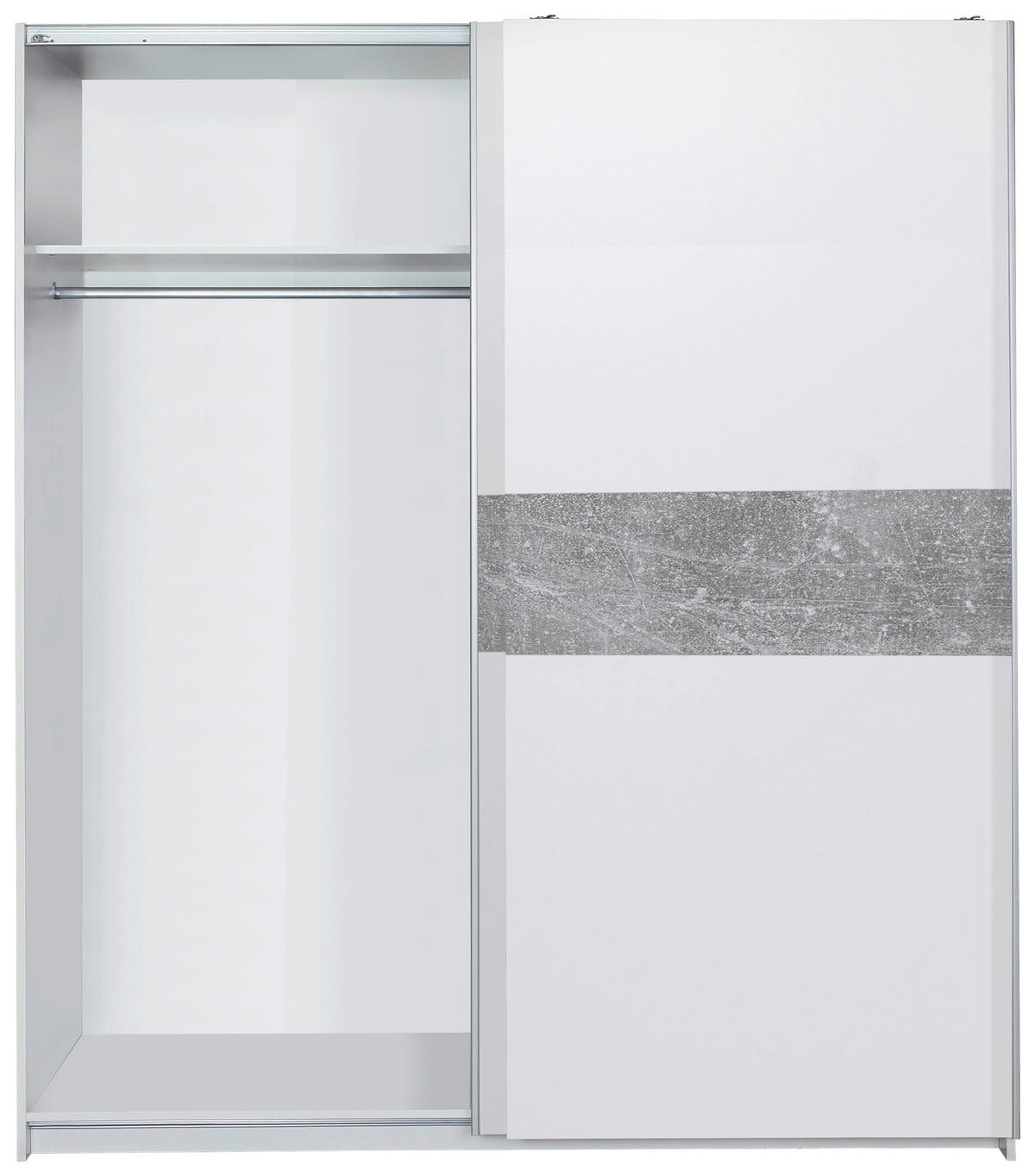 SCHWEBETÜRENSCHRANK 170/195/59 cm 2-türig Grau, Weiß  - Eichefarben/Silberfarben, MODERN, Holzwerkstoff (170/195/59cm) - P & B