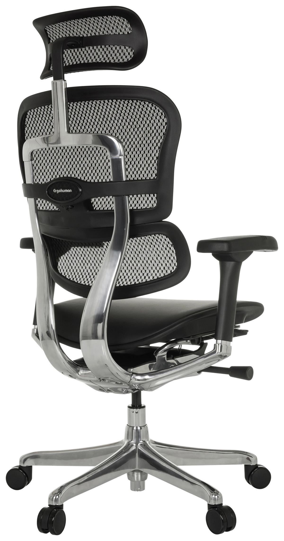DREHSTUHL  in Schwarz  - Silberfarben/Schwarz, MODERN, Leder/Kunststoff (78/117 - 136/64cm) - MID.YOU