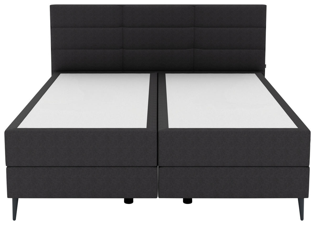 BOXSPRINGBETT 180/200 cm  in Anthrazit  - Anthrazit/Schwarz, KONVENTIONELL, Holzwerkstoff/Kunststoff (180/200cm) - Musterring