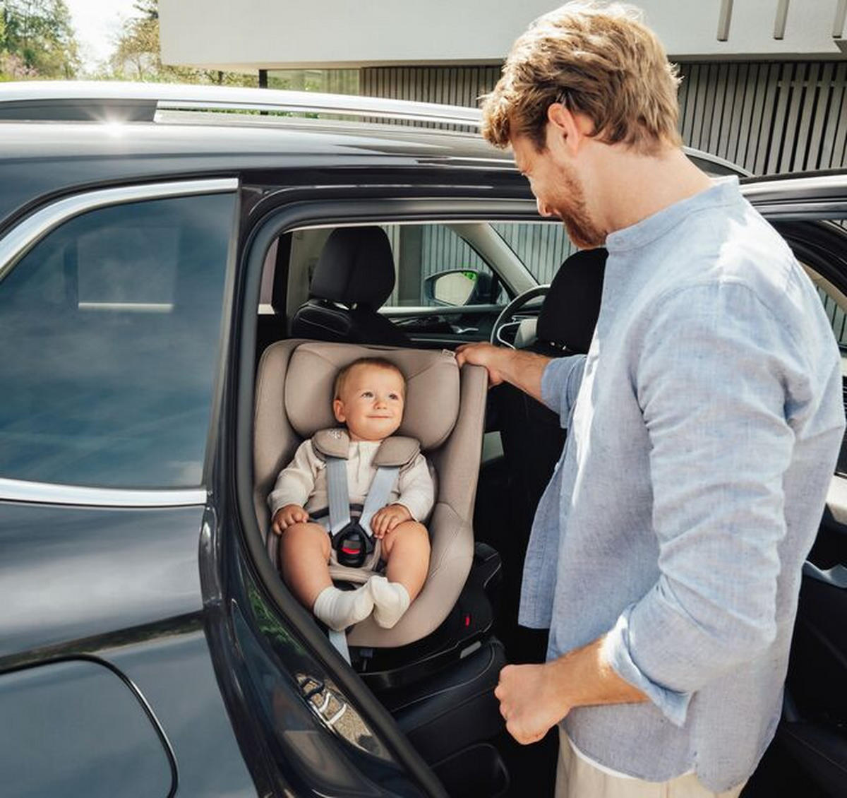 REBOARDER-KINDERSITZ DUALFIX 5Z  - Hellbraun/Cappuccino, Basics, Kunststoff/Textil (44/48/74cm) - Britax Römer