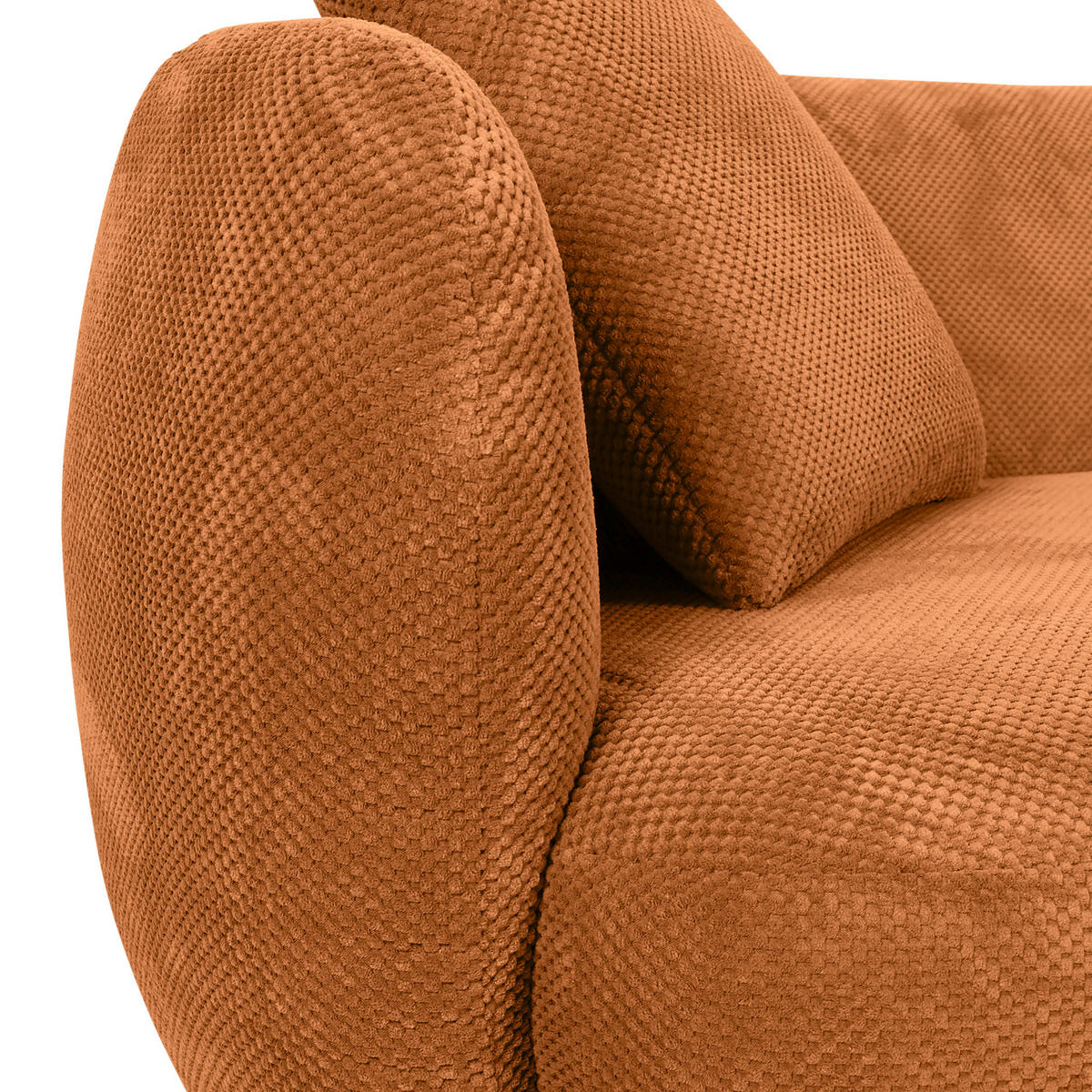 BIGSOFA in Flachgewebe Kupferfarben  - Schwarz/Kupferfarben, Konventionell, Kunststoff/Textil (228/73/103cm) - Ambia Home