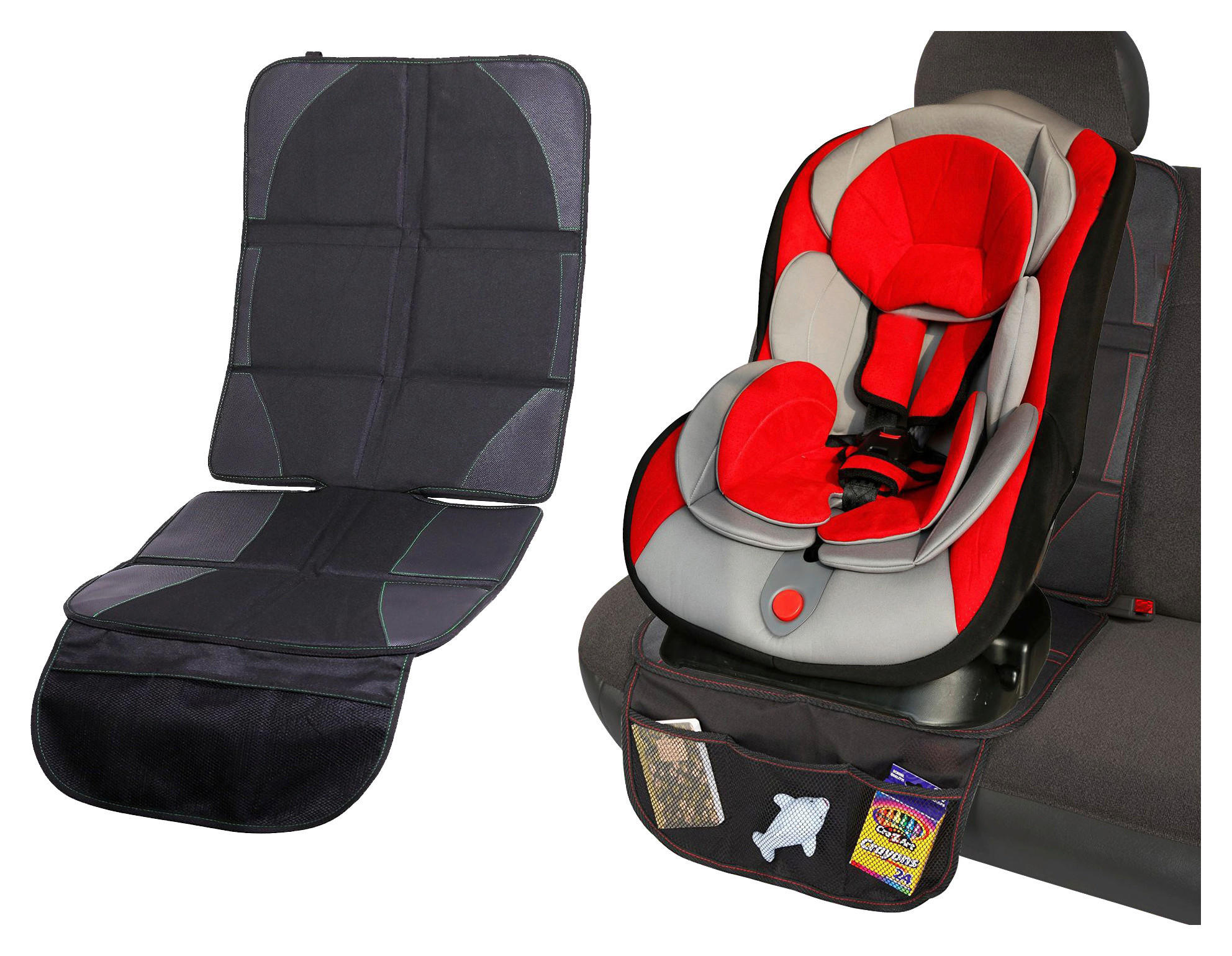 KINDERSITZUNTERLAGE Luxus  - Schwarz, Basics, Kunststoff/Textil (26/11/26cm) - My Baby Lou