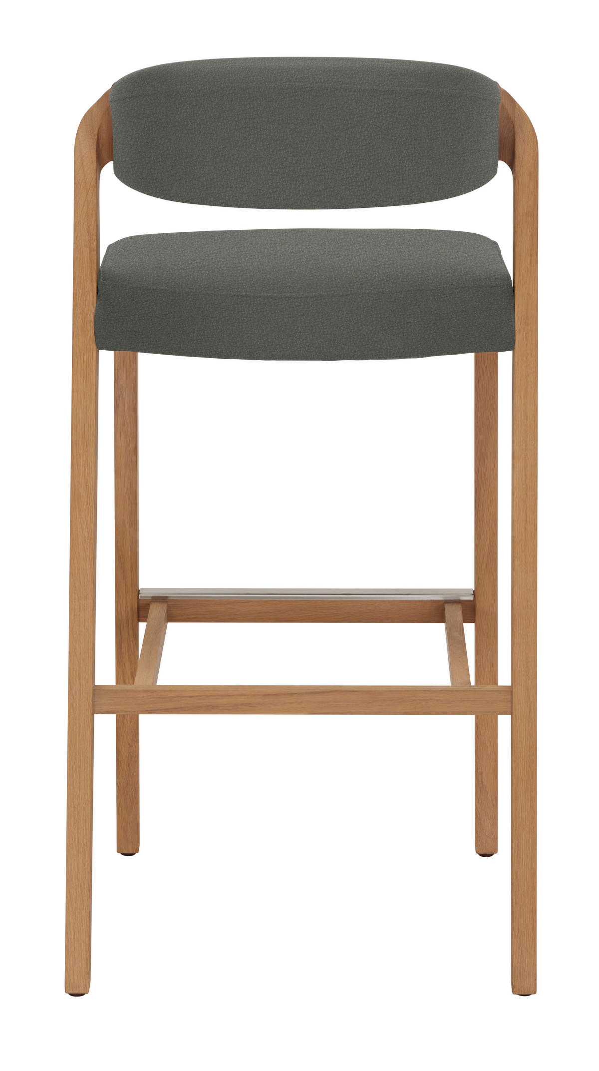 BARHOCKER in Grau, Wildeiche  - Wildeiche/Grau, Natur, Leder/Holz (52/103/52cm) - Voglauer