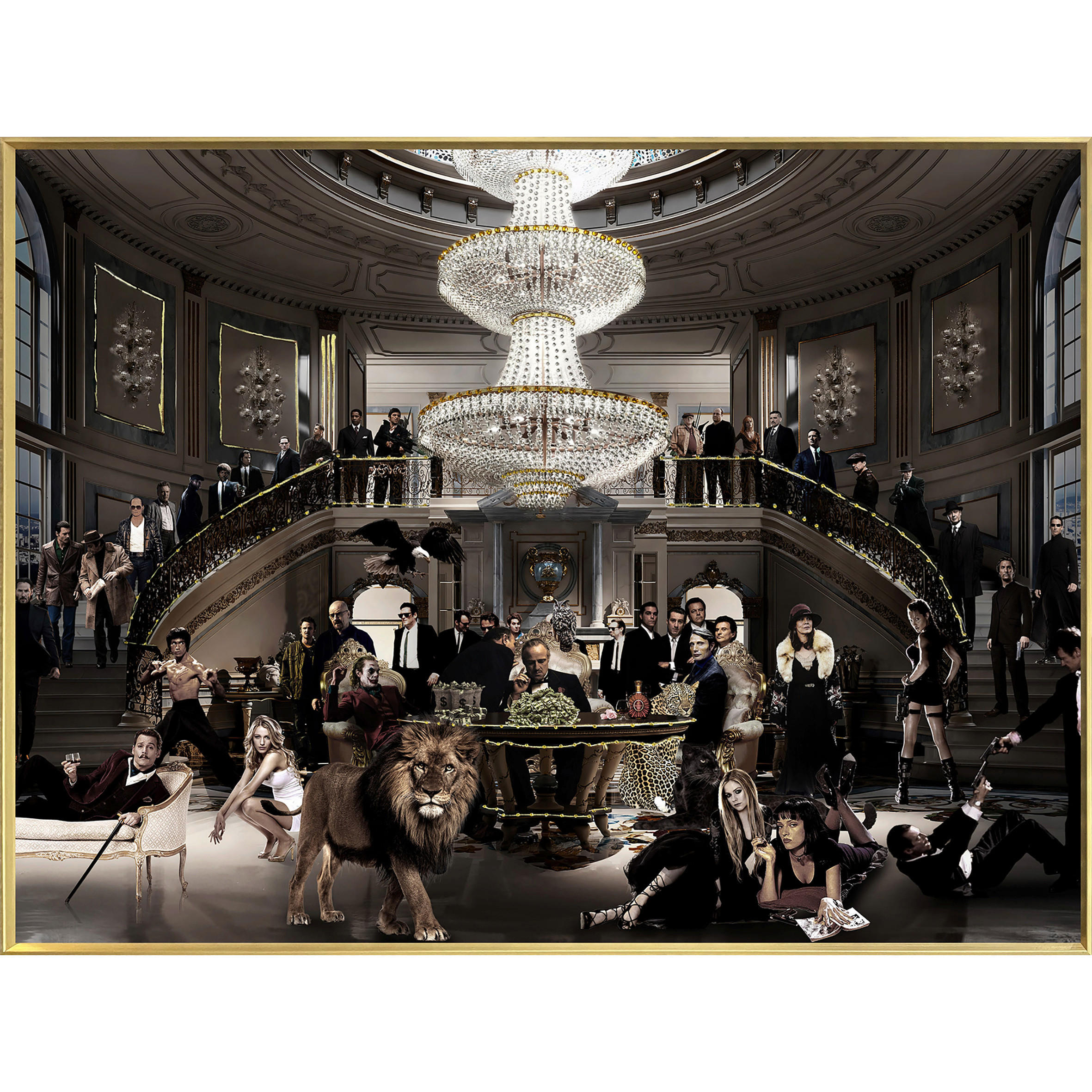 ÖLGEMÄLDE Stillleben 120/90 cm  - Roségold/Schwarz, LIFESTYLE, Papier/Kunststoff (120/90cm) - Monee