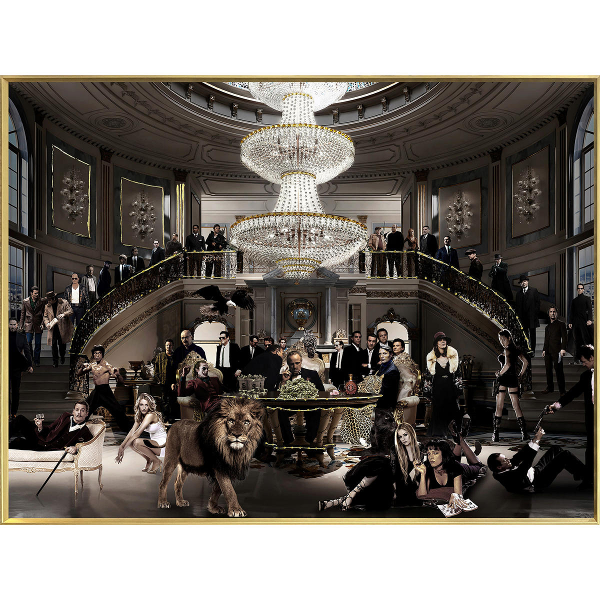 ÖLGEMÄLDE Stillleben 120/90 cm  - Roségold/Schwarz, LIFESTYLE, Papier/Kunststoff (120/90cm) - Monee