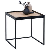 COUCHTISCH in Holz, Metall 38/38/54 cm  - Eichefarben/Schwarz, MODERN, Holz/Metall (38/38/54cm) - Novel