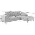 ECKSOFA in Webstoff Taupe  - Taupe, Design, Textil/Metall (332/227cm) - Carryhome