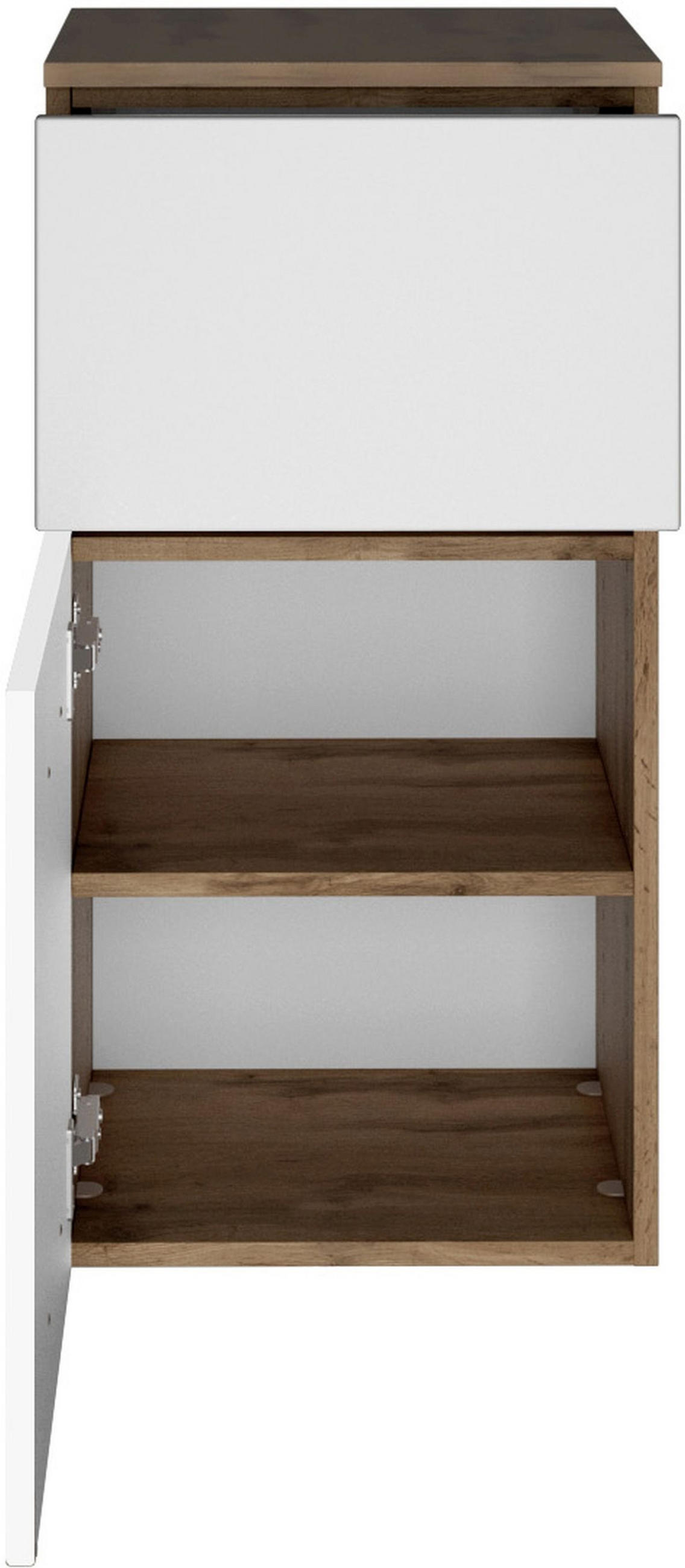 UNTERSCHRANK 40/79/35 cm   - Eiche Wotan/Silberfarben, Design, Holzwerkstoff/Kunststoff (40/79/35cm) - Held