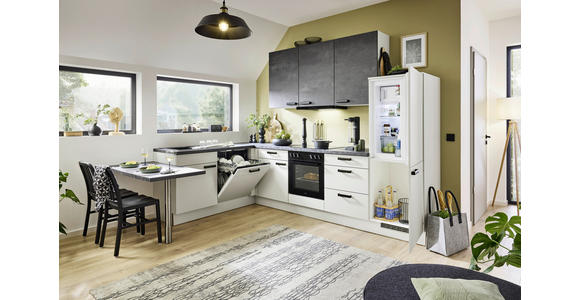 ECKKÜCHE XO 21 245/305 cm  in Hellgrau, Dunkelgrau  - Dunkelgrau/Hellgrau, Design, Holzwerkstoff/Metall (245/305cm) - Xora