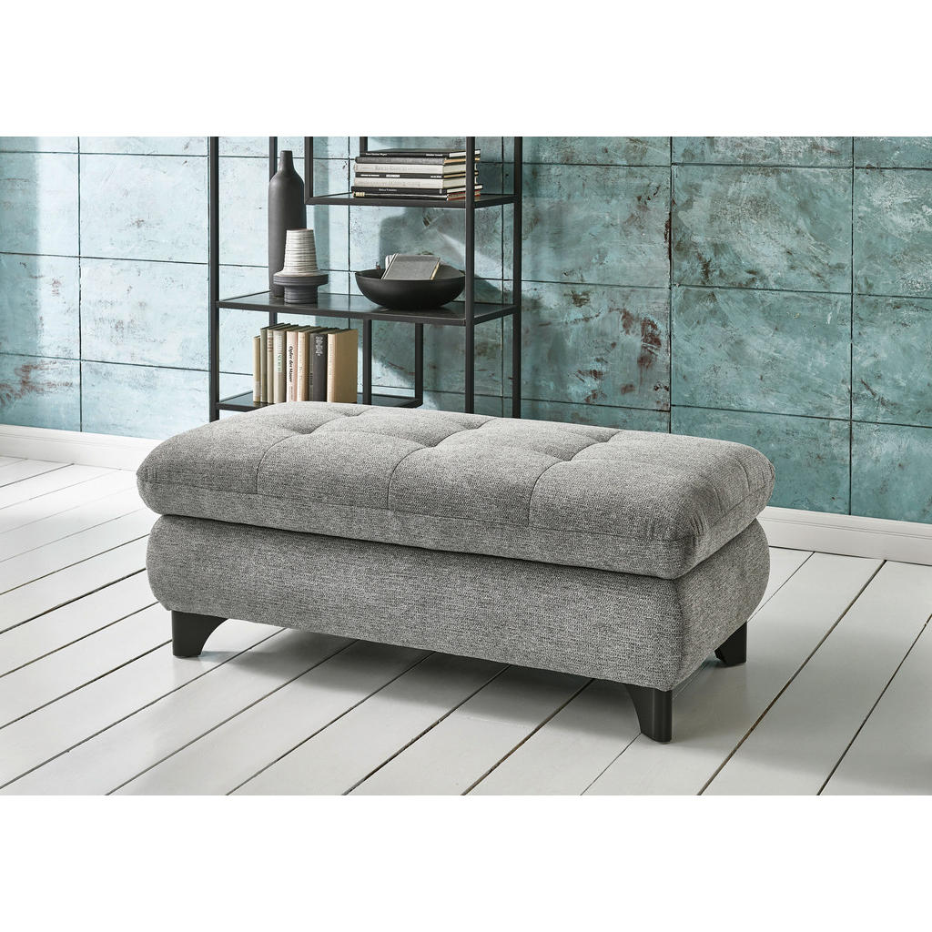 Thumbnail - Beldomo Style Hocker, Grau, Textil, rechteckig, 129x49x64 cm, Goldenes M, Fußauswahl, Stoffauswahl, erweiterbar (Typenau...