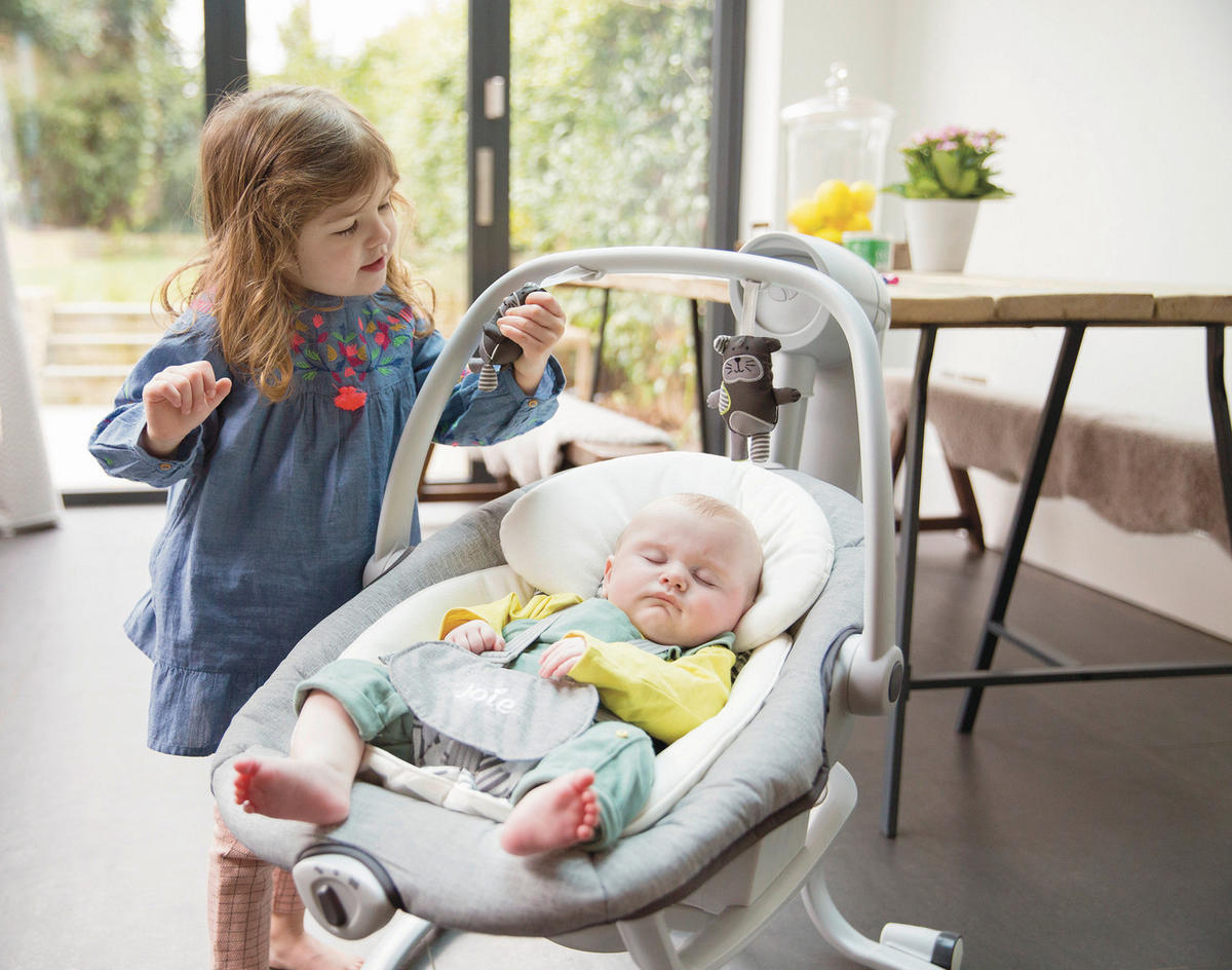 SCHAUKELWIPPE Serina 2in1 Weiß   - Hellrosa/Altrosa, Basics, Kunststoff/Metall (69/83/85cm) - Joie