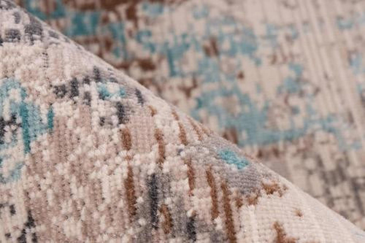 VINTAGE KOBEREC, 80/150 cm, tyrkysová, šedohnědá - tyrkysová/šedohnědá, Design, textil (80/150cm)