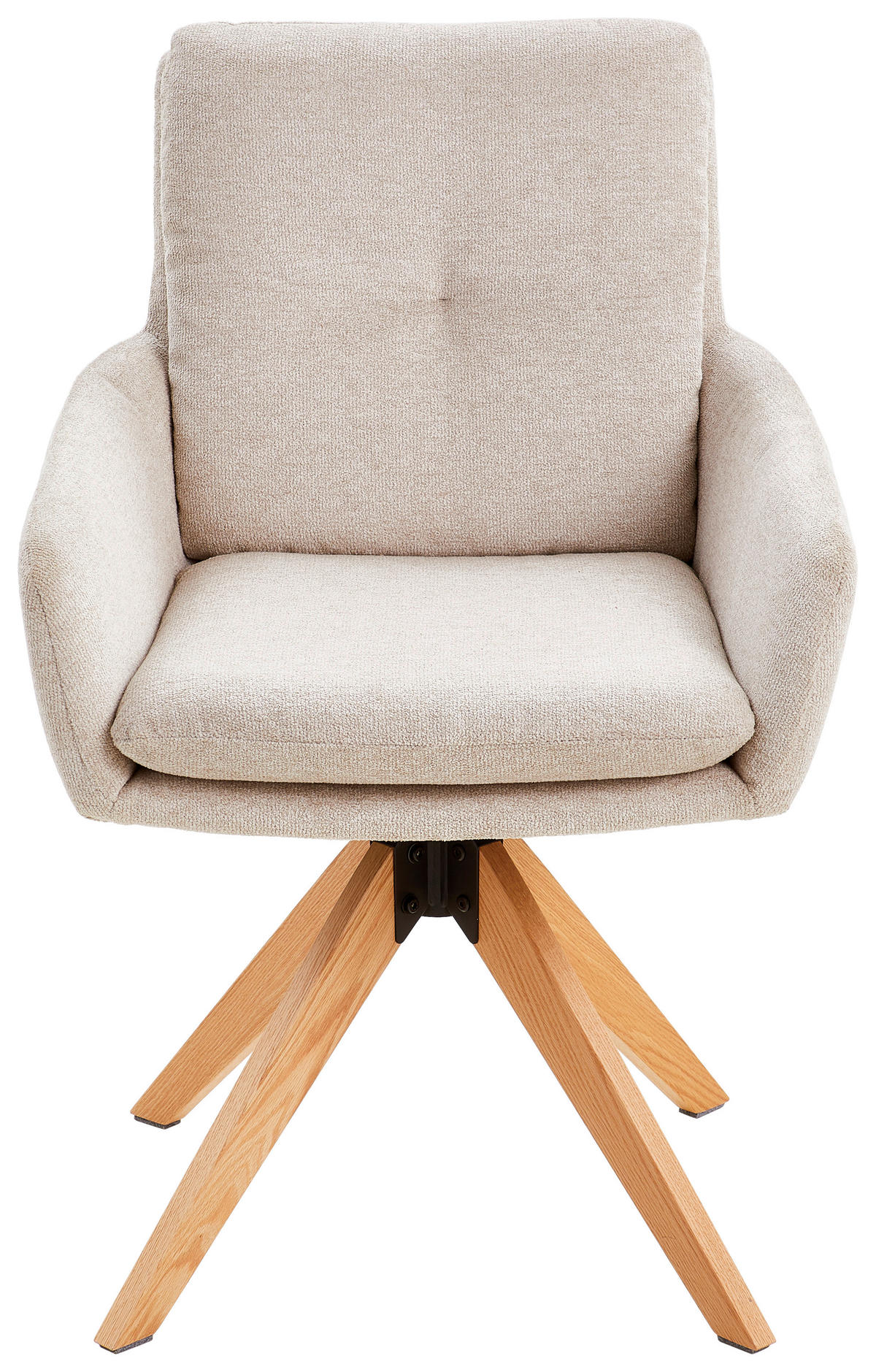 ARMLEHNSTUHL  in Eisen Samt  - Eichefarben/Creme, MODERN, Holz/Textil (59/91/64cm) - Livetastic