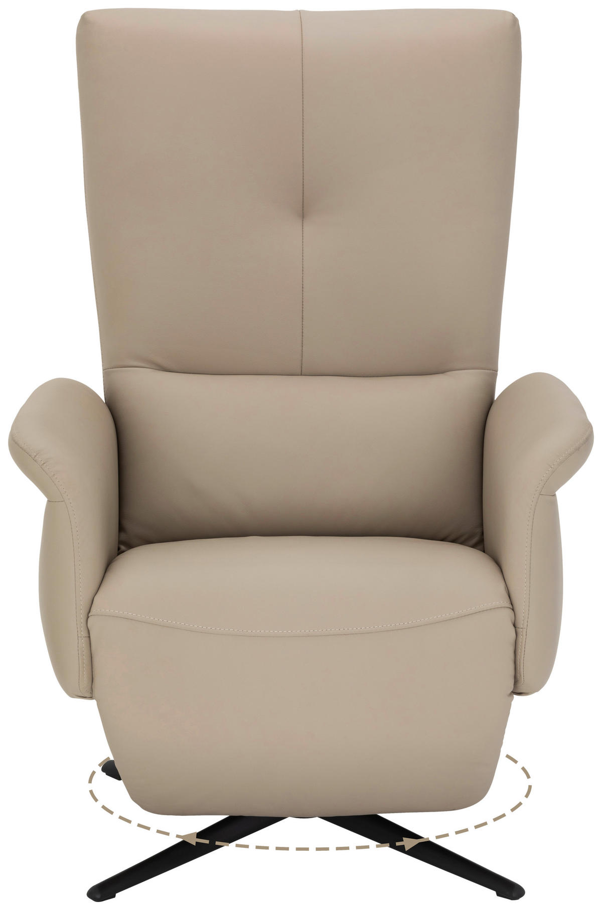 RELAXSESSEL Lederlook Echtleder    - Beige/Schwarz, KONVENTIONELL, Leder/Textil (75/111/90cm) - Livetastic