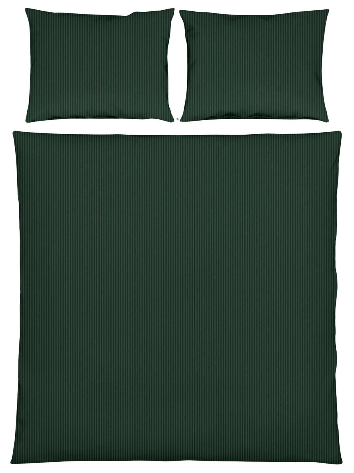 BETTWÄSCHESET Damast 200/210 cm  65 cm/100 cm  - Waldgrün, Basics, Textil (200/210cm) - Dieter Knoll