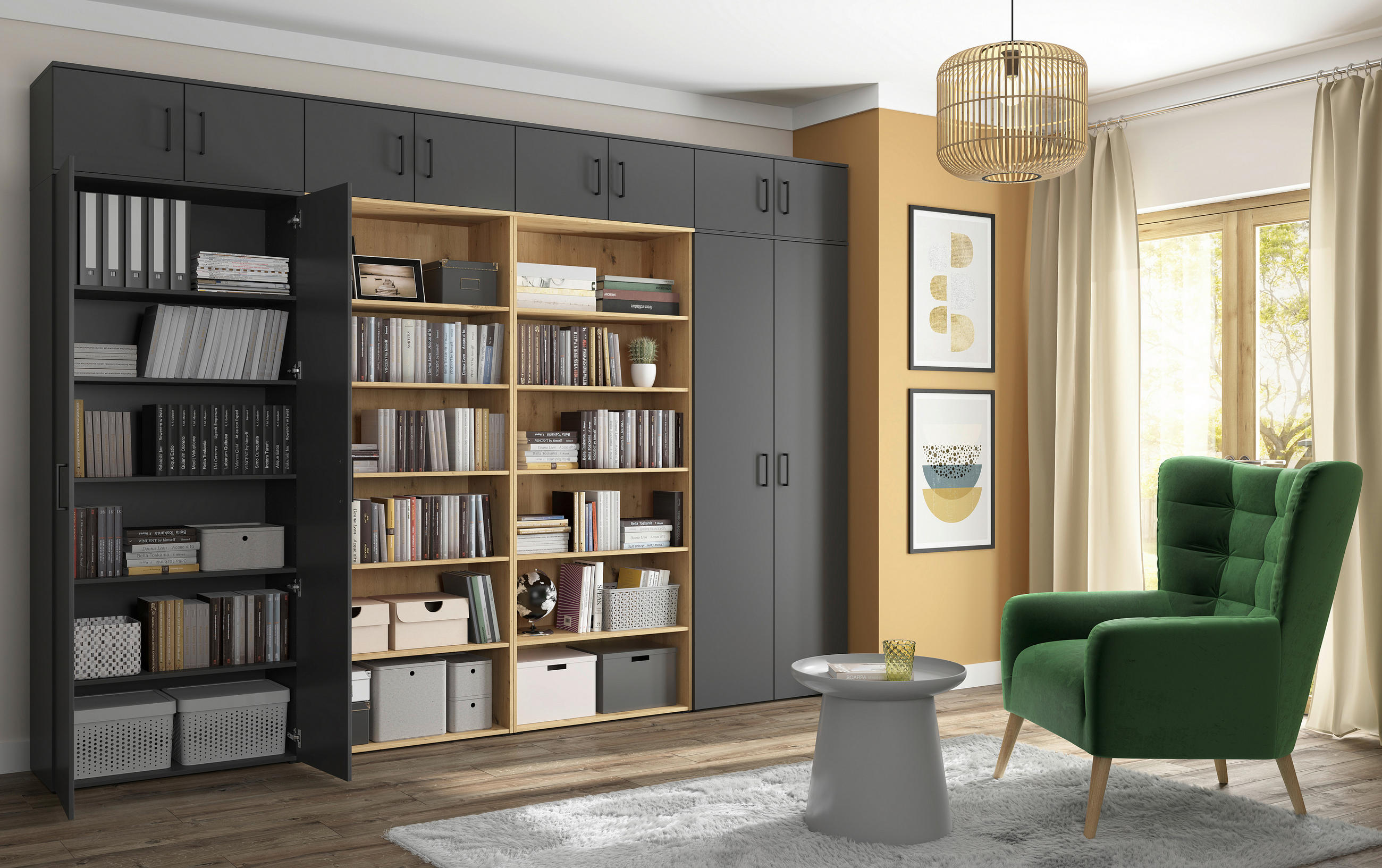 ECKKOMMODE  in 101/115/79 cm  - Anthrazit/Schwarz, MODERN, Holzwerkstoff/Kunststoff (101/115/79cm) - Carryhome