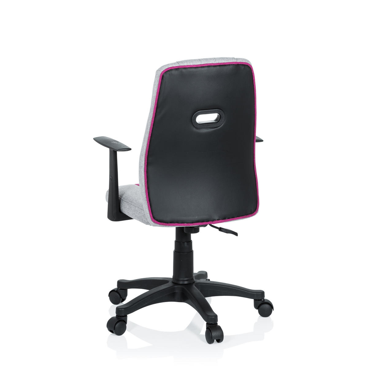 OTOČNÁ ŽIDLE PRO MLÁDEŽ, šedá, pink - šedá/pink, Basics, plast (55/95-105/45cm) - MID.YOU