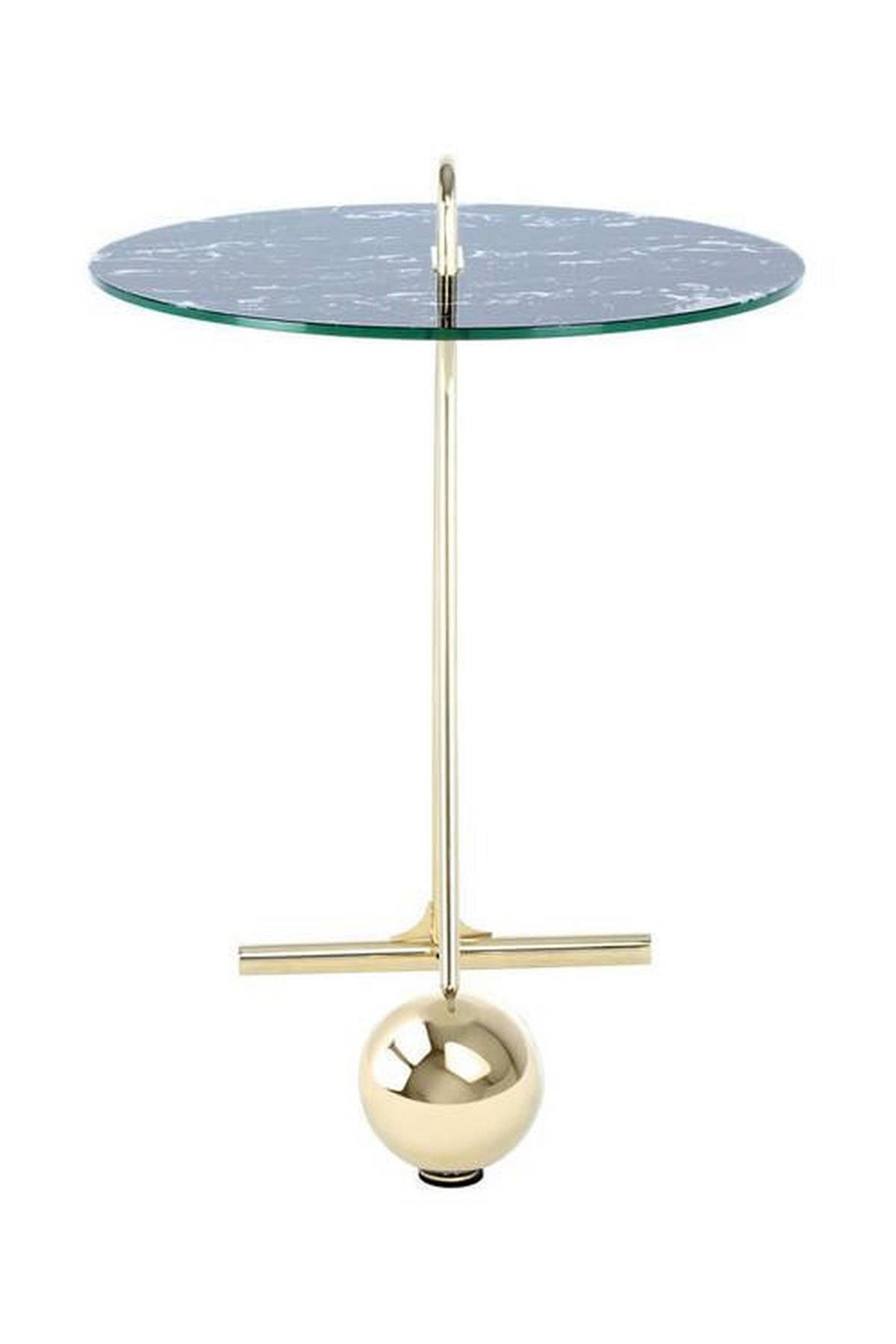 PRÍRUČNÝ STOLÍK, čierna, zlatá - čierna/zlatá, Basics, kov/sklo (46/60cm)