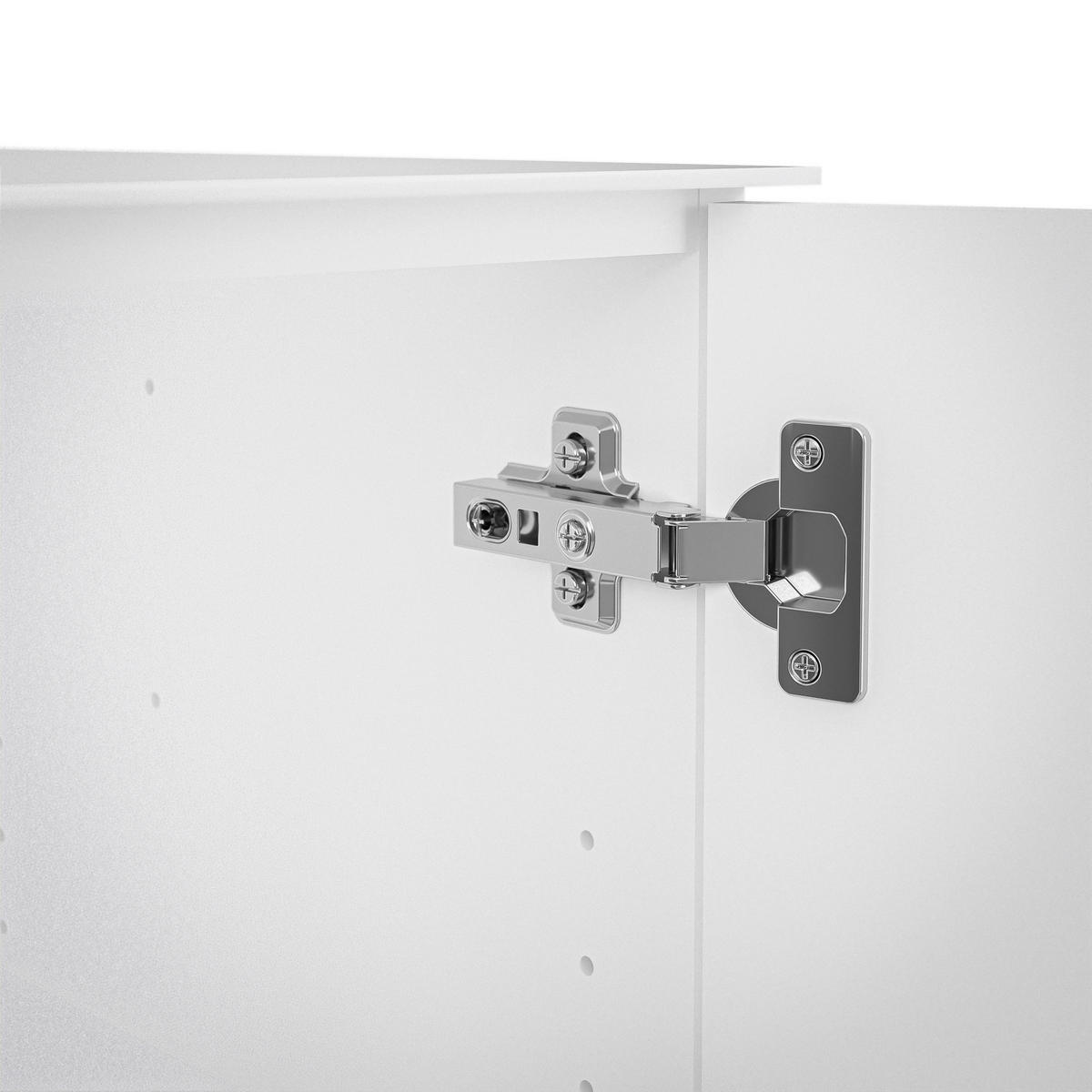 SIDEBOARD style  in 180/98,7/40 cm  - Chromfarben/Weiß Hochglanz, Basics, Glas/Holzwerkstoff (180/98,7/40cm)