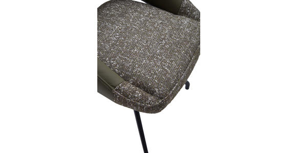 ARMLEHNSTUHL  Sitzfläche 360° drehbar, automatische Rückholfunktion Webstoff Echtleder  - Schwarz/Graugrün, Design, Leder/Textil (61/81/66cm) - Dieter Knoll