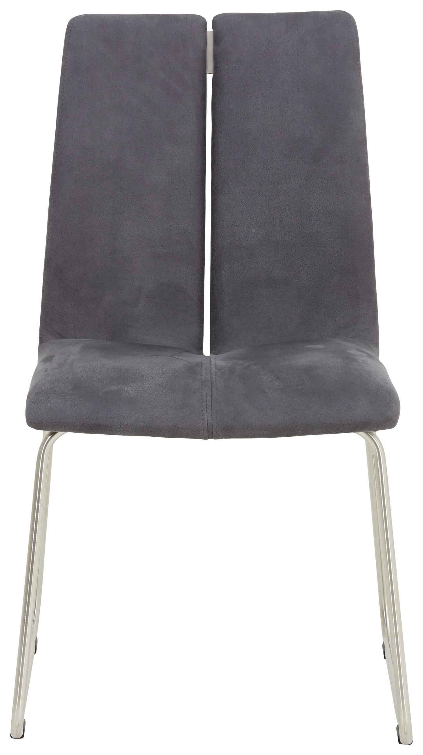 STUHL  in Stahl Lederlook Metall, Textil  - Edelstahlfarben/Grau, Design, Textil/Metall (48/91/62cm) - Venjakob