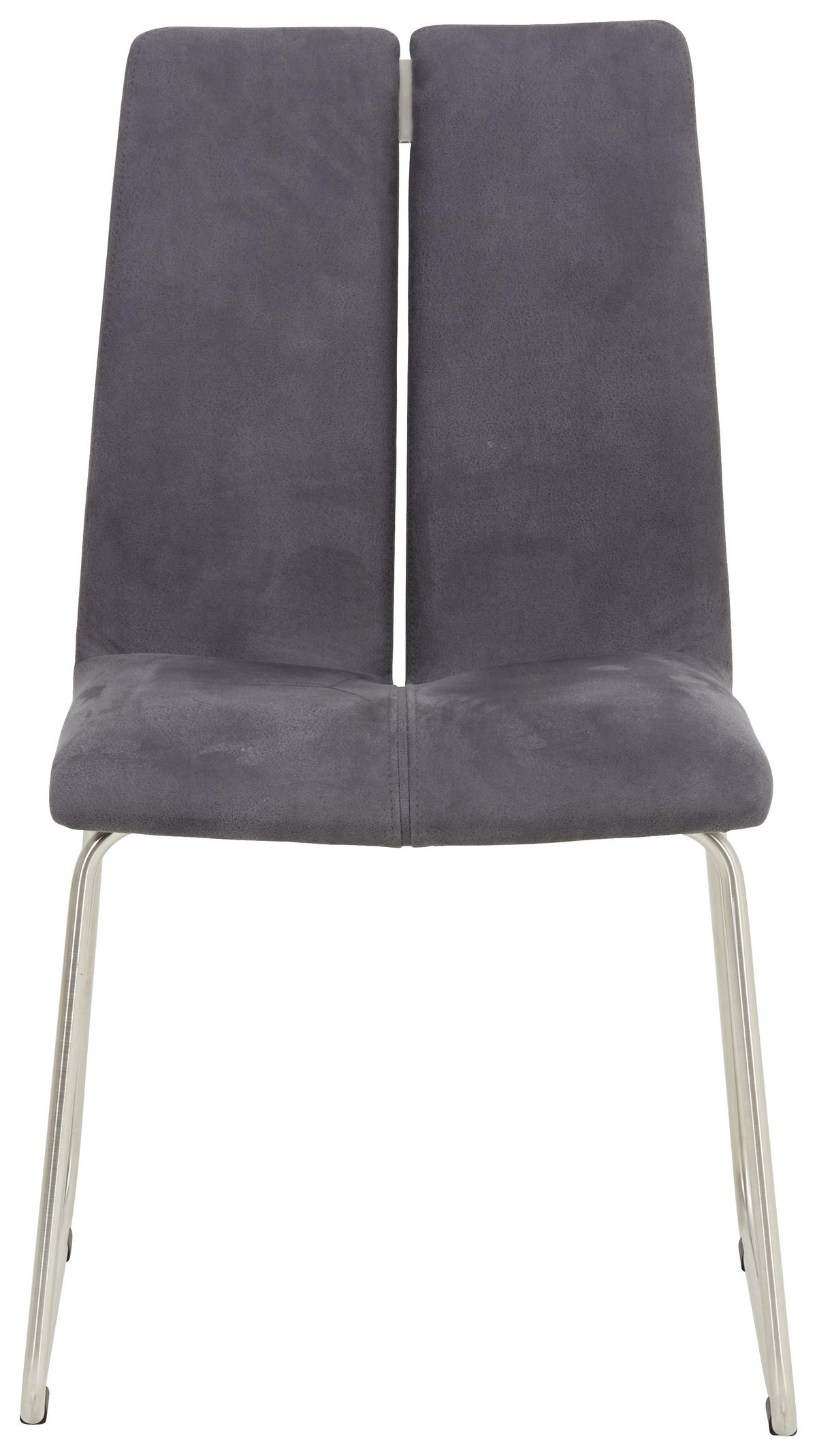 STUHL  in Stahl Lederlook Metall, Textil  - Edelstahlfarben/Grau, Design, Textil/Metall (48/91/62cm) - Venjakob