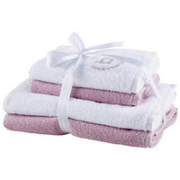 Frottierset 4-teilig GINO Lila, Weiß 4-teilig  - Lila/Weiß, Basics, Textil (50/100cm) - Bugatti